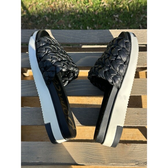 SAM EDELMAN Ainslie Black Braided Woven Slip-On Slide Sandals - Size 8.5 - Picture 11 of 14